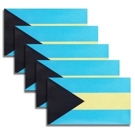 5 Pcs Bahamas Flag Vinyl Decal, Tactical Bahamians Flag Decal Sticker, Bahamians Stickers for Vehicles Car Window Bumper 2.5 x 4.5 Inch
