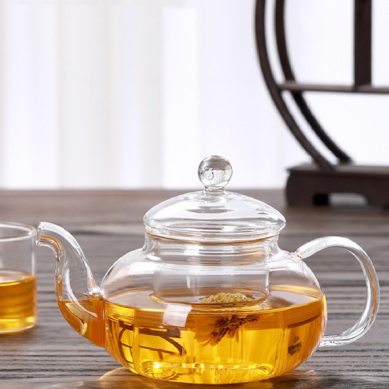 680ml Glass Teapot with Filter Heat Resistance Transparent Tea Kettle