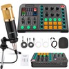 Xisono Podcast Equipment Bundle,Condenser Microphone Bundle with Tripod Stand and Audio Mixer/studio equipment/podcast microphone for Streaming Broadcast,Gaming,Recording,Singing,Tiktok,YouTube