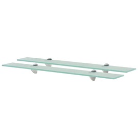 Dyncan Floating Shelves 2 Pcs Tempered Safety Glass 27.6"x3.9", Easy to Assemble, Modern Design, Clear