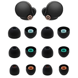 Rqker Ear Tips Compatible with Sony WF-1000XM4 WF-C500 WF-1000XM3 WF-SP700 WF-XB700, 6 Pairs S/M/L Sizes Soft Silicone Ear Tips Earbud Tips Eartips Compatible with Sony Earbuds, 12 Black sml