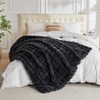 Lotus Karen Faux Fur Blanket Dark Gray Twin Size -
