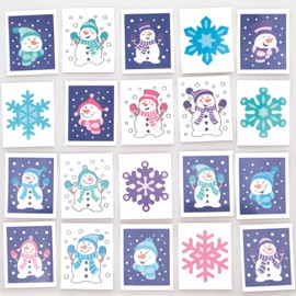 Baker Ross FC281 Snowman Tattoos - Pack of 60 Temporary Tattoos for Children, Ideal for Party Bags or Small Gifts for Children