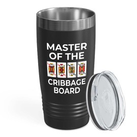 Cribbage Player Black Edition Viking Tumbler 20oz - Master cribbage - Pinochle Card Game Joke Adult Beer Player Sassy Gambling Gambler