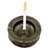Egyptian Hieroglyphs Ankh Dual Cobra Winged Scarab Ashtray Figurine 4"Diameter