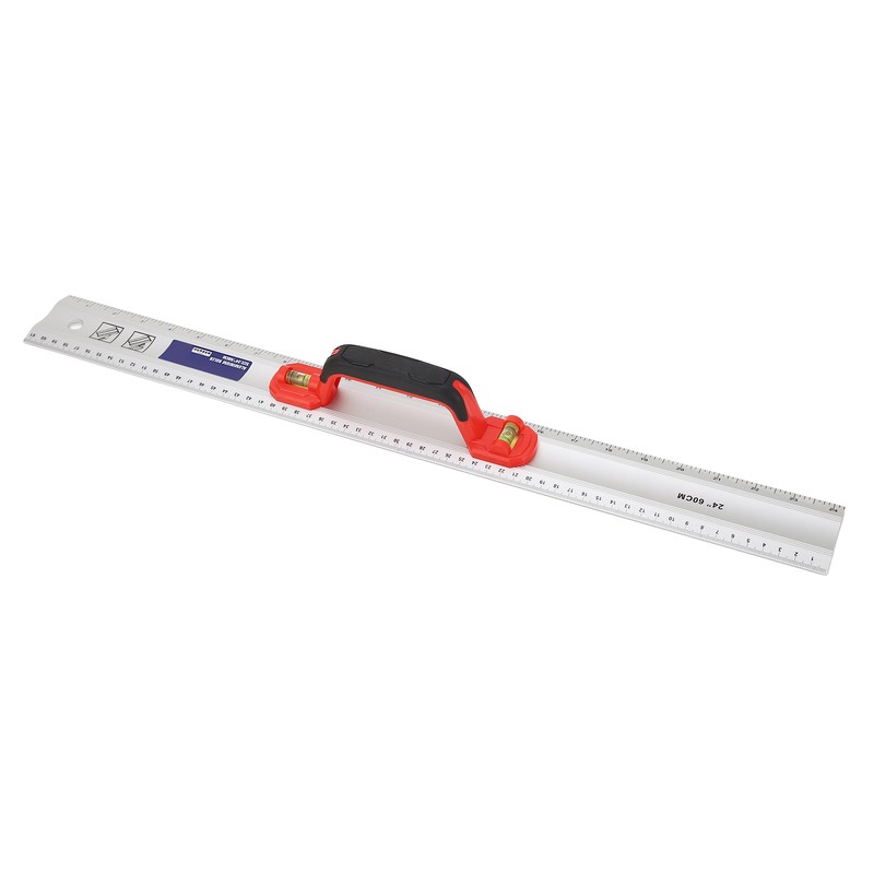 Aluminum Straight Edge Ruler with Handle Bubble Metal Centimeter Inch