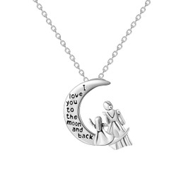 HELORET Christmas Gifts Necklaces for Mom Mother Daughter Necklace with I Love You To the Moon and Back Mother Daughter Jewelry Gifts for Mom from Daughters