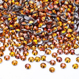 MEIBITE Meibite Gold Flatback Rhinestones, Glass Rhinestones for Nail Art and Craft, Glue Fix, Loose Crystal Gemstones(Gold, SS6, 2880pcs, 1.9-2.0mm)