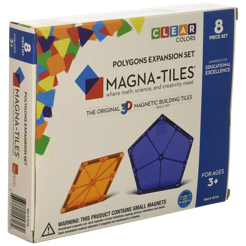 MAGNA-TILES Polygons 8-Piece Expansion Magnetic Construction Set, The ORIGINAL Magnetic