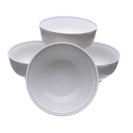 M.V. Trading MV031B23 Japanese White Elegant Cereal Soup Bowl, 6-Inch, 24-Ounces, Set of 4