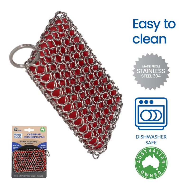 White Magic Chainmail Scrubbing Pad – Premium Stainless Steel 304,