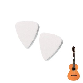 AKOAK Ukulele Felt Picks, Colored Felt Picks Instrument Accessories Classic Comfort Felt Thumb Picks, Ideal for Guitar Bass Instruments, 3mm, Pack of 2 (White)