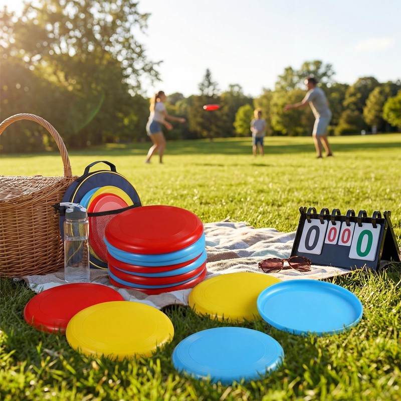 Tasdurian 18 Pcs Mini Flying Disc Game Set 4.6" Interactive