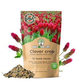 BuildASoil No-Till Clover Seed Cover Crop Blend 12 Species Cover Crop Seed Mix Premium Clover Seeds for Lawn - Plants Friendly Cover Crop for Garden - 60% Clover (3 lb Bag)