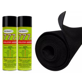 Polymat 16FT X 45" +2 777 CANS backed BLACK CAR,DJ SPEAKER BOX TRUNK LINER CARPET
