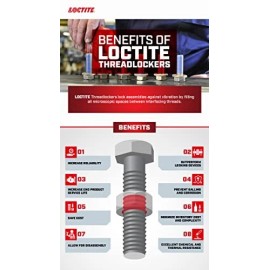 LOCTITE 271 Red Thread Locker Low Viscosity Adhesive for Metal Fasteners