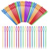 50 PCS Large Eye Plastic Needles(3.5Inch/9cm), Blunt Needles Learning Needles,