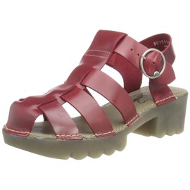 Fly London Women's Heels Sandal, Red, 5