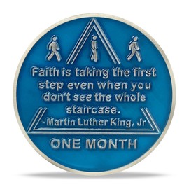 1 Month Sobriety Coin Alcoholics Anonymous Medallion AA Chip Token Sobriety Gifts for Women Men in Recovery (1-12 Month)