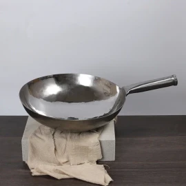 Master Star 100% Handmade Chinese Iron Wok No Coating Seasoned Wrought Iron Cauldron Non-stick Gas Cooker Home Usecolor: Blue Seasoned, diameter: 34cm