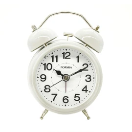 FORMIA HT-A038S-WH Table Clock, Alarm Clock, Bell Sound, Simple, Light, Analog, Hodogaya Electronic Sales, White