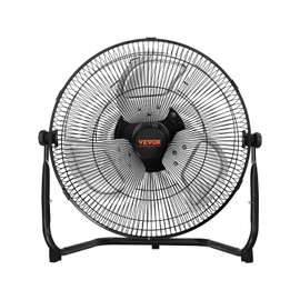 VEVOR Floor Fan, 3 Speeds High Velocity Heavy Duty 14 Inch Industrial Fan, 2560 CFM 360° Adjustable Tilt 19.69 ft/sec Airflow Large Metal Fan, for Home, Gym, Office, Garage, Commercial Shop & Bedroom