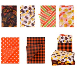 30 Sheet Thanksgiving Tissue Paper, 13.78x19.69in Thanksgiving Gift Fall Wrap Paper with 6 Style Autumn Gift Wrapping Supplies for Holiday Party Decoration