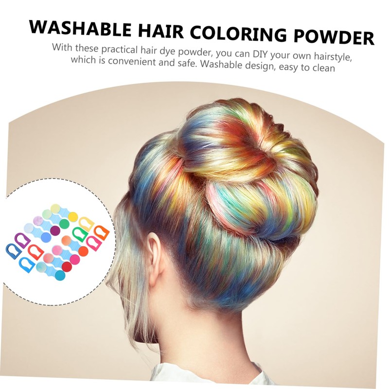 Baluue 8pcs Washable Hair Dye Powder Temporary Hair for Easy