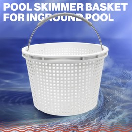Swimables Pool Skimmer Basket Compatible with Waterway Skimmer Basket 542-3240 for Renegade Skimmers Pool Basket | Built-in Brass Weight | 316 Stainless Steel Handle & Convenient Rubber Grip