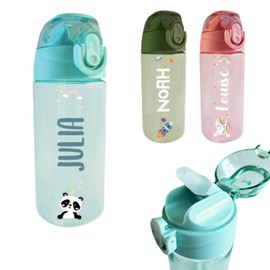 gutmarkiert Water Bottle with Name and Motif, Dishwasher-Safe and BPA-free (Pink)