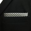 SHLAX&WING Checked Black White Handkerchieves Mens Pocket Square Silk Hanky