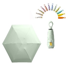 Mini Sun Travel Umbrella Ring handle Coating Layer Fabric Compact Folding Purse Umbrella/Lightweight Small Portable Backpack/Rain Sun/Blocking/Anti UPF 50 UV Protection 99.9% Men Women Kids