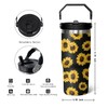 Sunflower LeakproofTumbler with Handle Lid and Straw, Sunflower Gifts For
