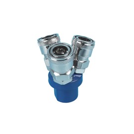 Y Metal Air Compressor Fittings Kit, Nitto Style Coupler Line Barb, Silver, Quick Customize, Fitting (3 Way)