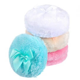 Oruola 4 Pack Body Powder Puffs, 3.5 Inch Large Powder Puffs, Soft Washable Reusable Powder Puffs, Loose Powder Puffs Wet and Dry Makeup Tools for Babies, Kids, Adults (Pink+Beige+White+Green)