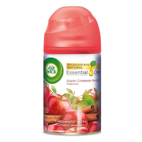 Air Wick Freshmatic Automatic Spray Air Freshener, Apple Cinnamon Medley Scent, 1 Refill 6.17 oz (Pack of 4)