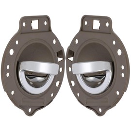 cciyu Door Handles fit for 2006-2010 for Jeep Commander Interior Inside Inter Rear Driver Left Passenger Right Side for 2006-2010 for Jeep Commander Khaki & Chrome 2pcs