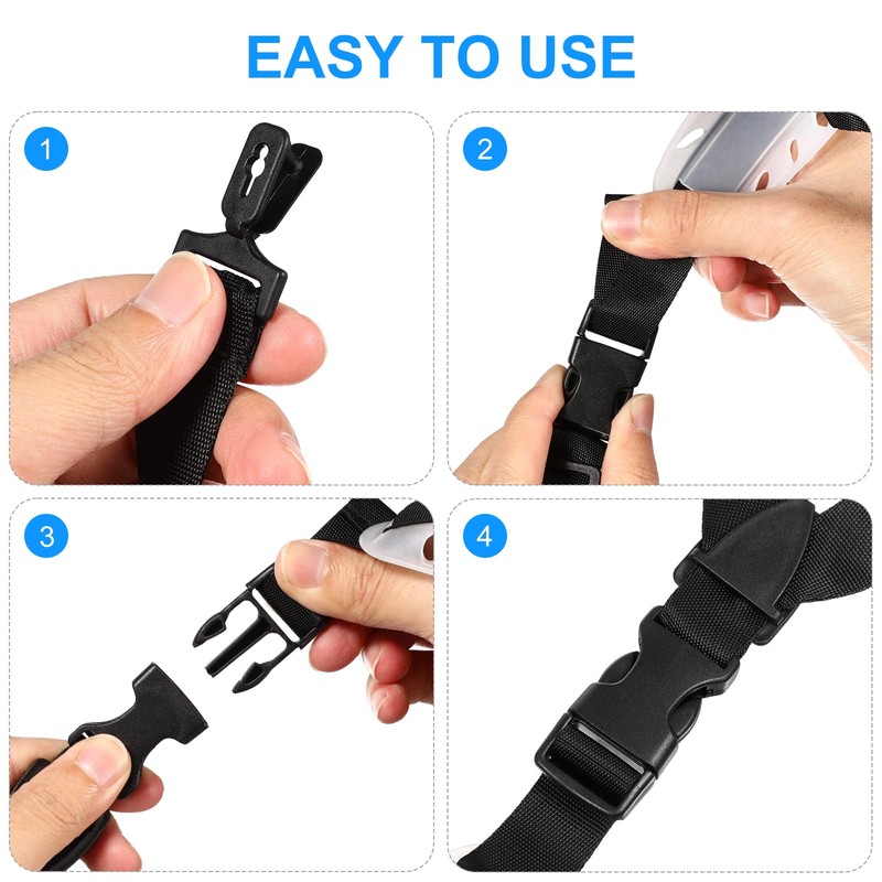 6PCS Black Hard Hat Chin Strap,Adjustable Elastic Helmet Strap Universal