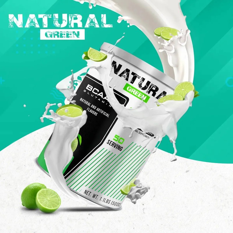 Bcaas Glutamina Aminoácidos Natural Green 500g Sabores Sabor Limón