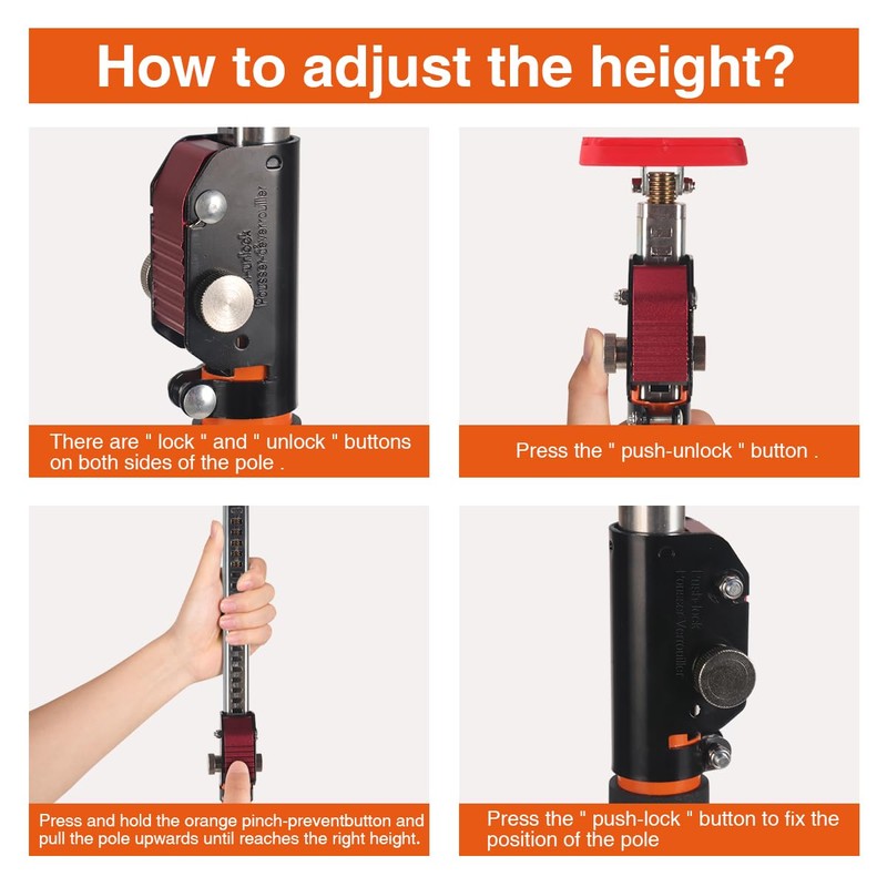 Cabinet Adjustable Support Pole, Upper Hand Work Support for Cabinet