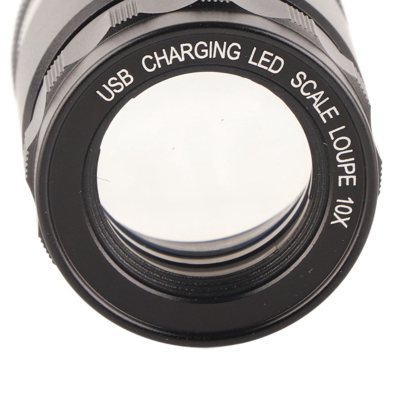 Illuminated Jewelers Loupe 6 LEDs 10X Rechargeable 28mm Field LED