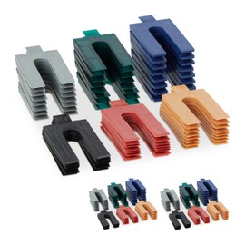 Relaxdays Plastic Spacers, Set of 144, Glazing Blocks in 6 Sizes, Spacer Plates, 1-6 mm, Various Colours