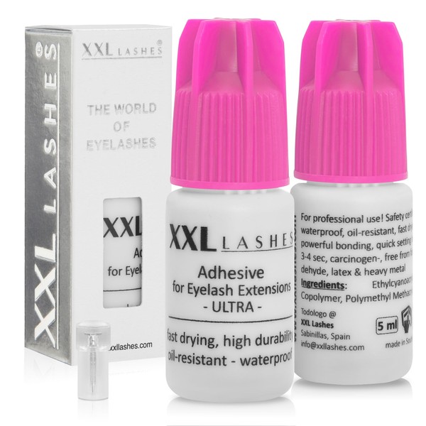 XXL Lashes Eyelash Glue xD "Ultra", Oil Resistant, High Durability, Quick Drying, Waterproof, Suitable for Volume Technique, 5 ml