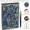 3D Dragon Vintage Diary + Pen Set, A5 Lined Notebook,