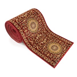 Well Woven Custom Size Hallway & Stair Runner- Choose Your Length - Sultan Medallion Red Blue Oriental Traditional 31 Inch Wide x 2 Feet Long Runner (31" x 2' Runner) Rug