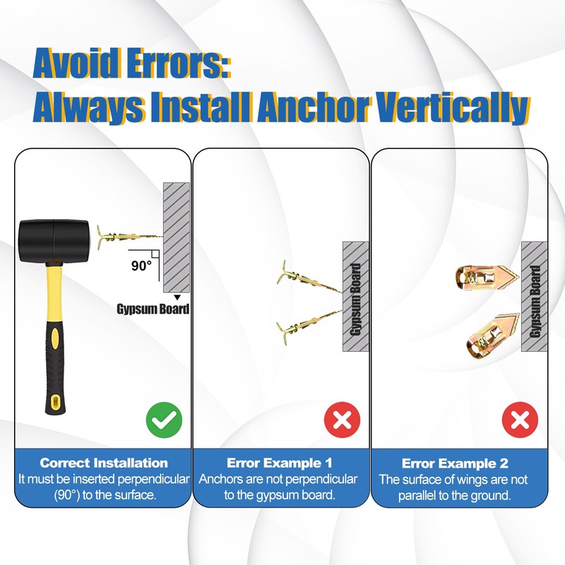 Self Drilling Drywall Anchors with Screws Kit - 100 Pcs