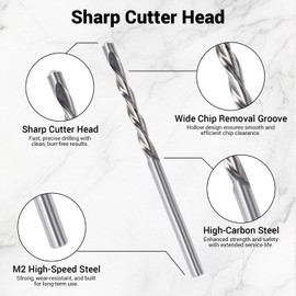 BEHESINEW 60-Piece Brocas para Drywall Kit - 1/8" Guide Point HSS65 Rotozip Bits for Precise Drywall Cutting, Compatible with Spiral Saws & Power Tools