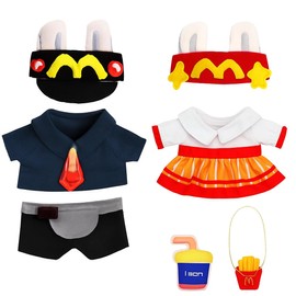 MDFULXG 2 Sätze Bekleidung für 17cm labubo Plüsch, Kuscheltier Kleidung Outfit nur Bekleidungs zubehör für 17cm Labub0 Plush Pullover Hoodie Bekleidung DIY Kinder Geschenke