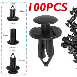 VEHICULOS 100x 8mm Bumper Clips Retainer Auto Car Plastic Rivets Fastener Fender Push USA
