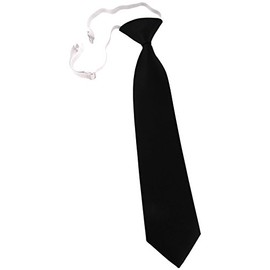 TigerTie Toddler Plain Children's Tie Pre-Tied with Elastic Band, black